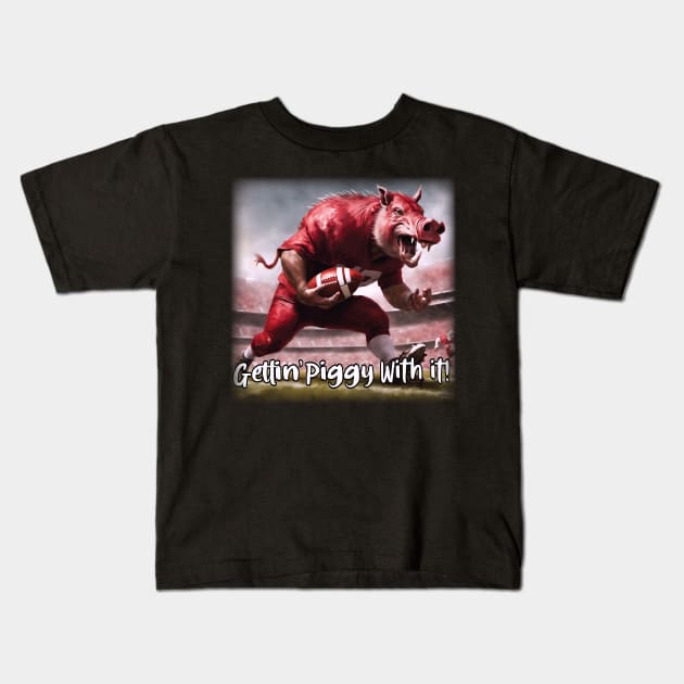 GETTING PIGGY WITH IT! Kids T-Shirt by Sublime Expressions